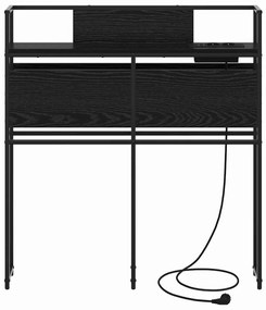 Cabeceira de armazenamento com cabeceira Carvalho preto 90 cm
