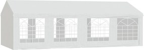 Tenda de jardim para exterior, tenda de eventos 4x8 m, tenda de jardim em polietileno com 8 janelas e estrutura robusta em aço galvanizado branco