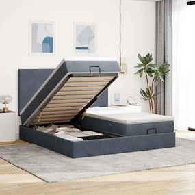 vidaXL Estrutura cama otomana colchões 180x200 cm cinzento escuro