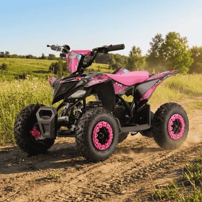 MINI MOTO 4 PARA CRIANÇAS 800W Ratte COM LIMITADOR 3 Posições Rosa
