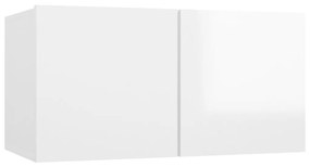 Móvel de TV de Parede Astrid de 6 Módulos - Branco Brilhante - Design