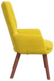Poltrona Relaxante vidaXL em Veludo Amarelo