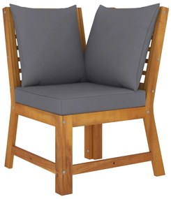 5 pcs conjunto lounge de jardim c/ almofadões acácia maciça