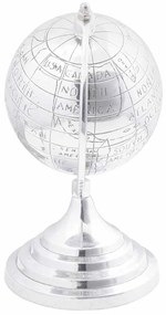 Escultura Globo Prateada 16.5x14x26 cm Alumínio