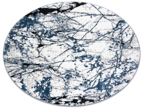Tapete moderno COZY 8871 Circulo, Marble, Mármore - Structural dois níveis de lã azul