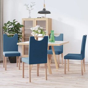 vidaXL Cadeiras de jantar 4 pcs tecido azul