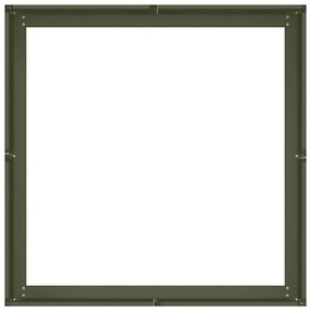 Vaso/floreira 80x80x30 cm aço verde azeitona