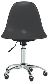 Cadeiras de jantar giratórias 2 pcs PP cinzento-claro