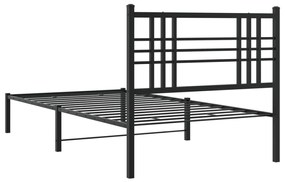 Estrutura de cama com cabeceira 100x190 cm metal preto