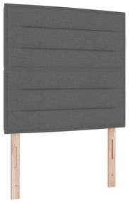 Cama Box Spring com Colchão e Banco Cinza Escura 120x190 cm Tecido