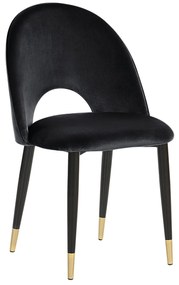 Conjunto de 2 cadeiras de jantar em veludo preto MAGALIA Beliani