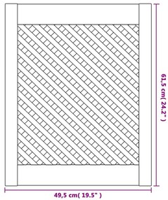 Portas de armário design treliça 2 pcs 49,5x61,5cm pinho maciço