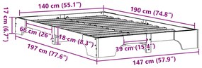 Estrutura de Cama Branca Madeira 140 x 190 cm Estrutura de Cama