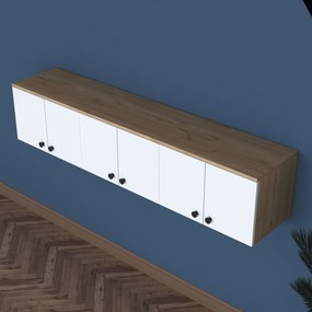 Armário Multiusos EA103 – Nogueira/Branco – 179,6x43,6x37,5 cm