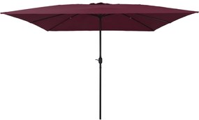 Parasol de Jardim Quadrado vidaXL 295x245 cm Vermelho Bordeaux