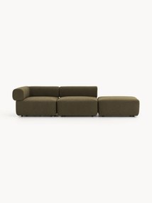 Módulo com chaise longue em bouclé Anton