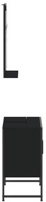 2 pcs conjunto móveis casa de banho derivados de madeira preto