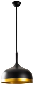 Candeeiro de Teto Sivani – Preto e Dourado – 30 cm x 128 cm