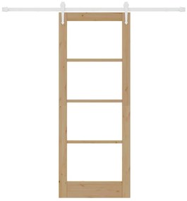 Porta Deslizante vidaXL com Conjunto de Hardware 78x202 cm Madeira Mac