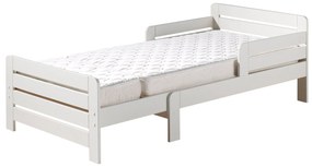 Cama infantil JUMPER transformável em 3 medidas 140, 160 e 200 cm + Estrado + colchão (140 + 60 cm) Branco