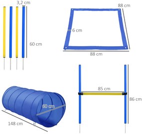 PawHut Conjunto de Treino de Agilidade para Cães Obstáculos de Salto p