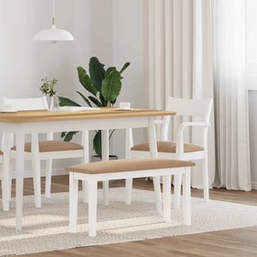 vidaXL Banco 90 cm madeira seringueira maciça branco