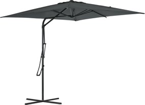 Outsunny Guarda-Sol Lateral Quadrado 2,46x2,46 m com Base em Cruz Cinza Escuro | Aosom Portugal
