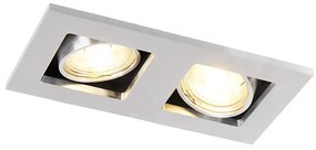 Foco embutido de aço retangular 2-luzes - Qure Moderno