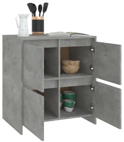 Aparadores 2 pcs 70x41x75 cm aglomerado cinzento cimento