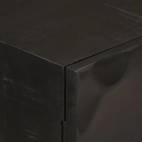 Aparador 55x30x76 cm madeira de mangueira maciça e ferro preto
