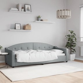 Sofá-cama 80x200 cm tecido cinzento-claro