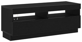 Estante de TV vidaXL com luzes LED Carvalho Preto 300x35x40 cm em made