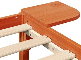 Estrutura de cama com mesas de cabeceira Castanho-mel