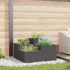Jardineira vidaXL 80x80x48 cm Aço Preto