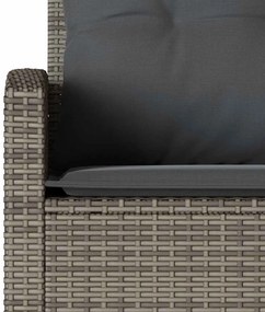 Sofá-sofá em forma de L com almofadas vime PE cinza