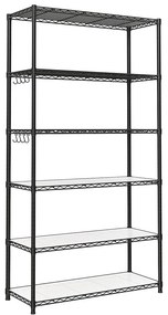 Prateleira de cozinha com 6 níveis ajustáveis | SONGMICS | 90 x 35 x 177 cm | preto | LGR096B01.
