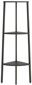 Estante canto 3 prateleiras 45,5x31,5x120 cm preto