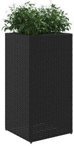 Vaso/floreira de jardim 40x40x80 cm vime PE preto