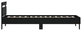 Estrutura cama c/ cabeceira 100x200 cm derivados madeira preto