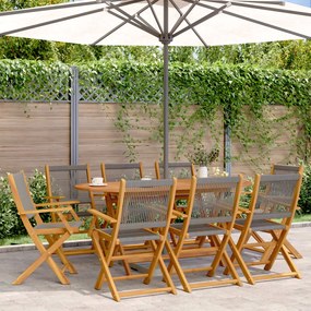 Cadeiras de jardim dobráveis 8 pcs madeira acácia maciça cinza