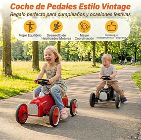 Carrinho Infantil de Condução Vintage, 75 x 39 x 40 cm, Ângulo de Direção Limitado a 50°, Preto