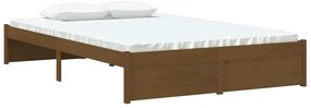Estrutura cama pequena de casal 120x190 cm madeira castanho-mel