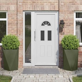 vidaXL Floreira 2 pcs Verde Oliva 50 x 50 x 75 cm Aço