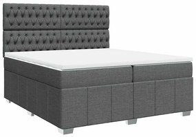 Cama com molas/colchão 200x200 cm tecido cinzento-escuro