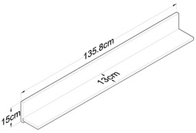 Prateleira de Parede "Balder" - 135.8x15x13cm, Nogueira