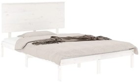 Estrutura de cama 120x200 cm pinho maciço branco