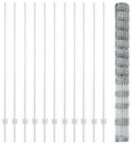 Postes de Cerca vidaXL 22 pcs U-Channel 150 cm Aço Galvanizado