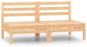 vidaXL Sofás de centro para jardim 2 pcs madeira de pinho maciça