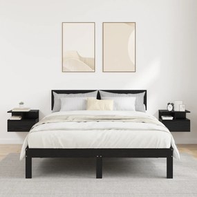 vidaXL Mesas de Cabeceira Flutuantes 2 pcs Carvalho Preto 40x31x27 cm Madeira de Engenharia