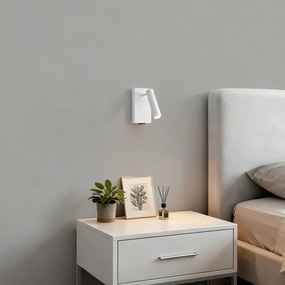 Candeeiro de Parede Moderno Branco Ajustável com USB-C - Croft